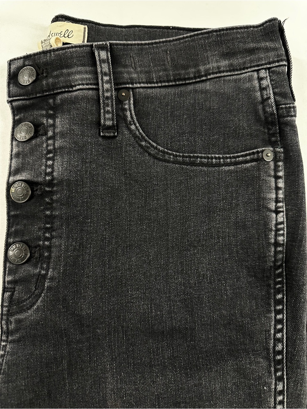Madewell 10" High-Rise Skinny Jeans Berkeley Black Button Fly 31 - Picture 8 of 8